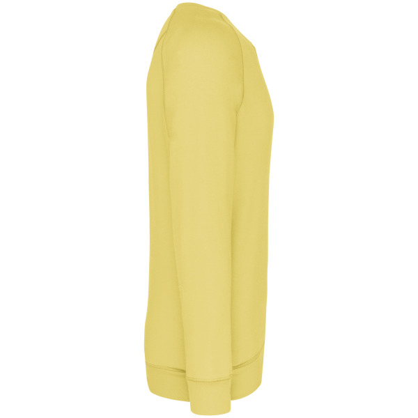 Herensweater BIO ronde hals raglanmouwen Lemon Yellow M