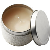 Tin with scented candle Zora white