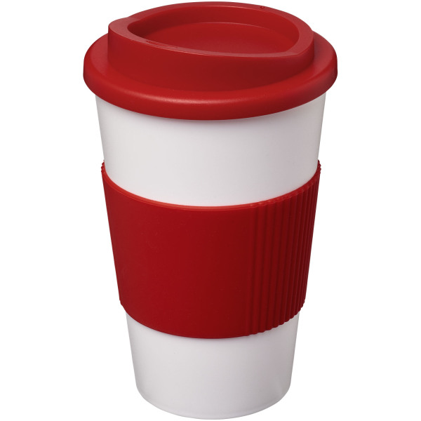 Americano® 350 ml insulated tumbler with grip - White/Red