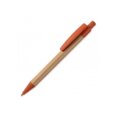 Ball pen bamboe met tarwestro - Oranje
