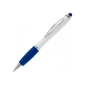 Ball pen Hawaï stylus hardcolour - White / Dark Blue