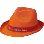 Trilby hoed met lint - Oranje/Rood