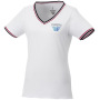 Elbert piqué dames t-shirt met korte mouwen - Wit/Navy/Rood - XS