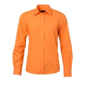 Ladies' Shirt Longsleeve Poplin - orange - 3XL