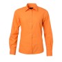 Ladies' Shirt Longsleeve Poplin - orange - XS