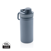Vacuüm roestvrijstalen fles met sportdop, blauw, blauw