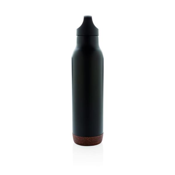 Cork leakproof vacuum flask, black
