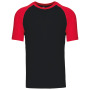 Baseball - Tweekleurig t-shirt Black / Red S