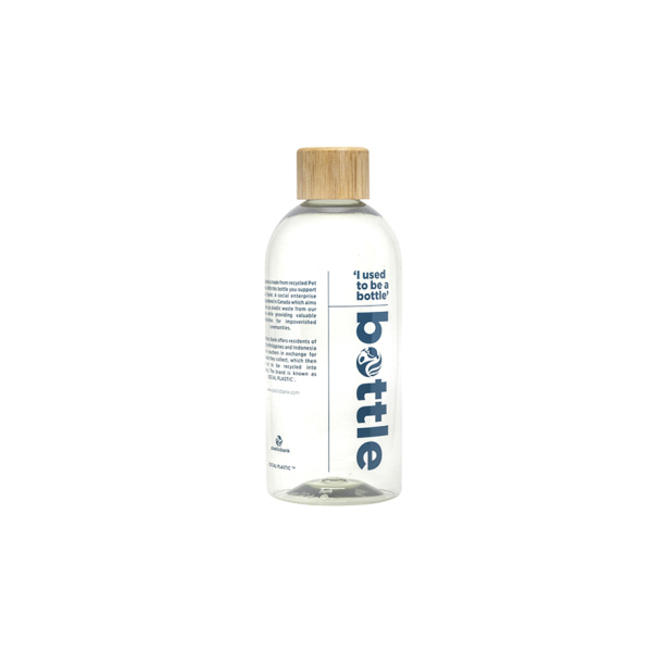 Drinking bottle made from recycled PET bottles