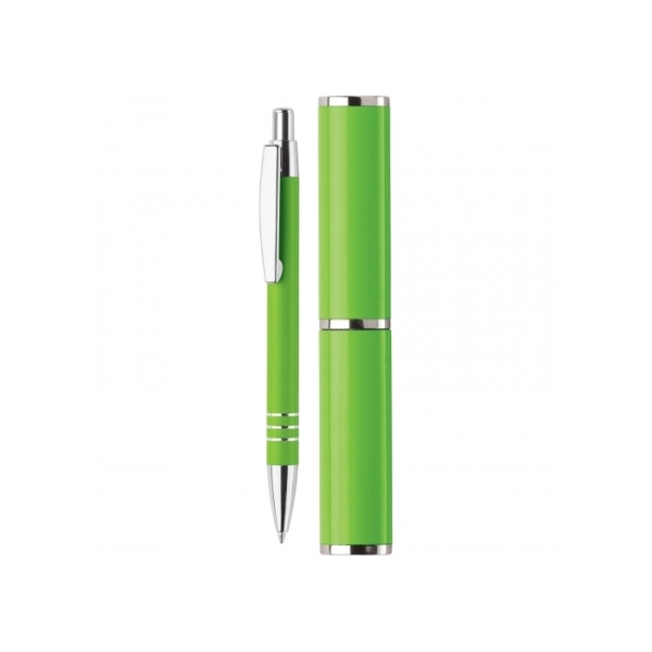 Aluminum ball pen in a tube - Green