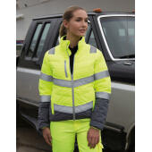 Women's Soft Padded Safety Jacket - Fluo Yellow/Grey - S