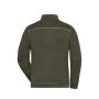 Men's Knitted Workwear Fleece Jacket - SOLID - - olive-melange/black - 6XL