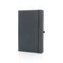 Recycled leather hardcover notebook A5, grey