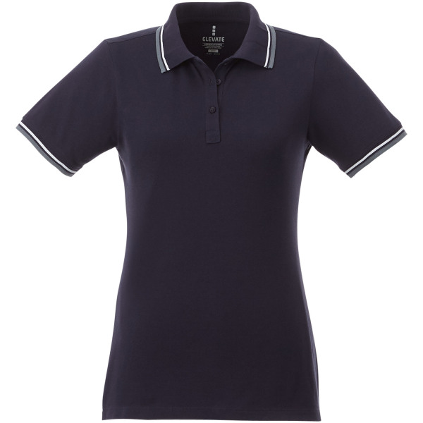 Fairfield short sleeve women's polo with tipping - Navy/Grey melange/White - XS