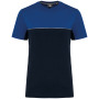 Ecologisch tweekleurig uniseks T-shirt met korte mouwen Navy / Royal Blue XXL