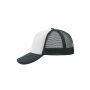 MB070 5 Panel Polyester Mesh Cap - white/graphite - one size