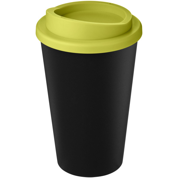 Americano® Eco 350 ml recycled tumbler - Solid black/Lime