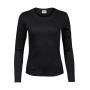 Ladies LS Interlock T-Shirt - Black - XL