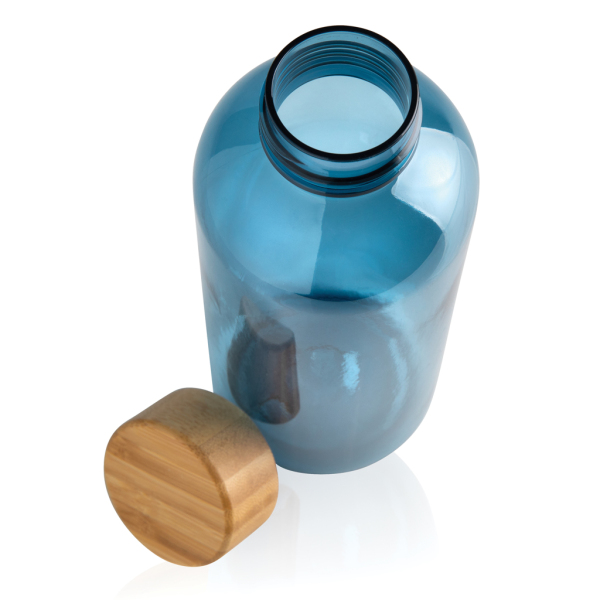 GRS recycled PET fles met bamboe dop, blauw