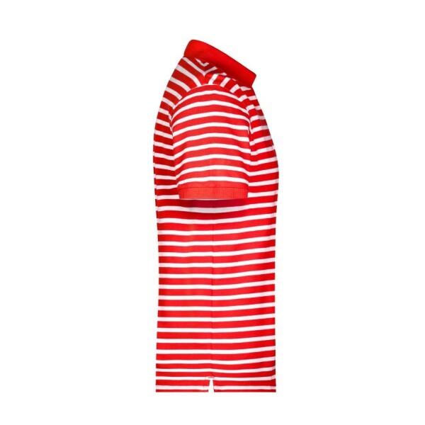 8030 Men's Polo Striped rood/wit L