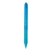 X9 frosted pen met siliconen grip, blauw