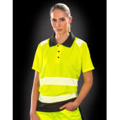 Recycled Safety Polo Shirt - Fluorescent Orange - S/M