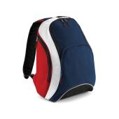 BagBase Teamwear Backpack, French Navy/Classic Red/White, ONE, Bagbase