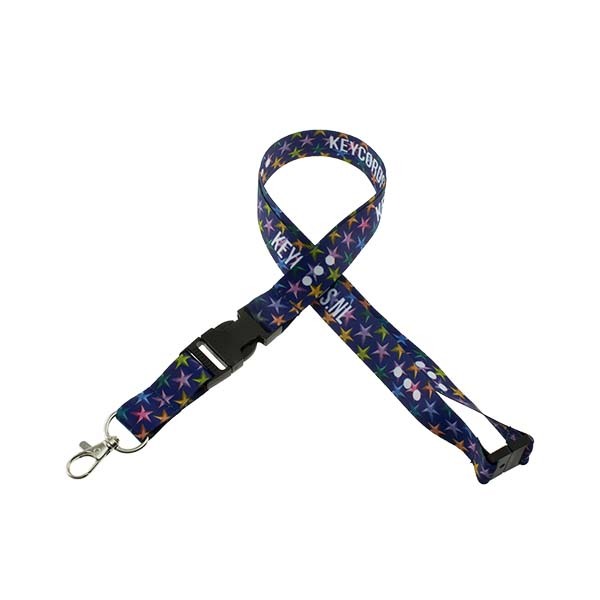 Keycord met buckle en safety clip Full colour
