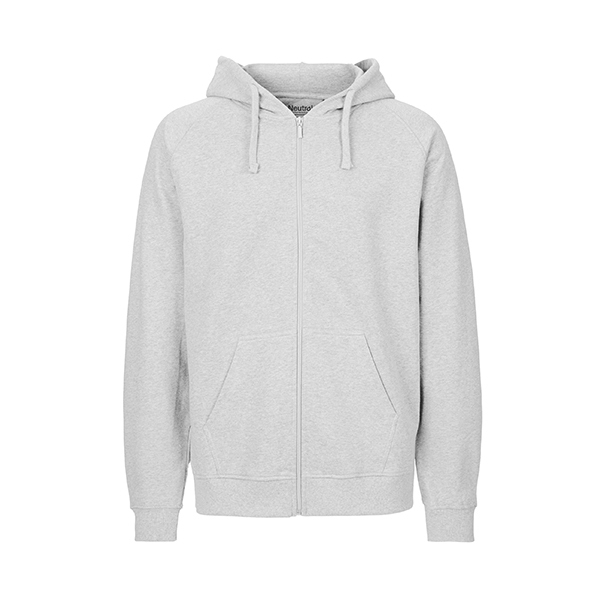 Neutral mens zip hoodie-Ash-Grey-S