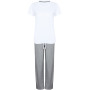 Women's Long Pant Pyjamas Set White / Heather Grey L