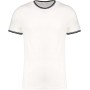 Heren-t-shirt piqué ronde hals Off White / Navy XXL
