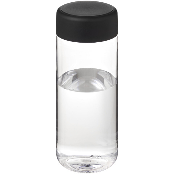 H2O Active® Octave Tritan™ 600 ml screw cap water bottle - Transparent clear/Solid black