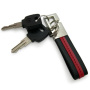Black-and-Red Rec. Hook Leather Keyfobs