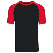 Baseball - Tweekleurig t-shirt Black / Red M