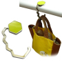 Hidden Contractible Handbag Hangers in Shiny Silver