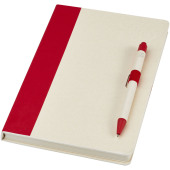 Dairy Dream set van referentie A5 notitieboek en balpen gemaakt van gerecyclede melkpakken - Rood