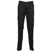65/35 Flat Fronted Chino Trousers, Black, 44/U, Henbury