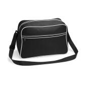BagBase Retro Shoulder Bag, Black/White, ONE, Bagbase