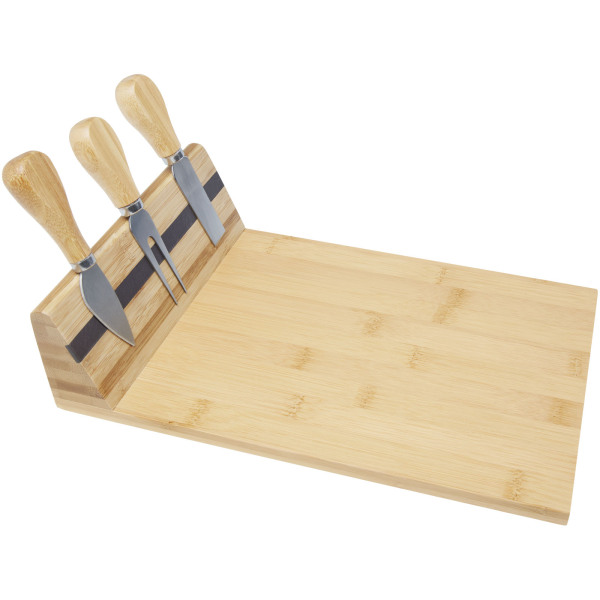 Mancheg bamboo magnetic cheese board and tools - Natural