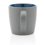 Ceramic mug with coloured inner, blue, grey