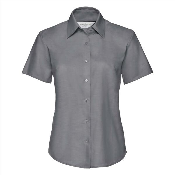 RUS Ladies Shortsleeve Clas. Oxford Shirt, Silver, L