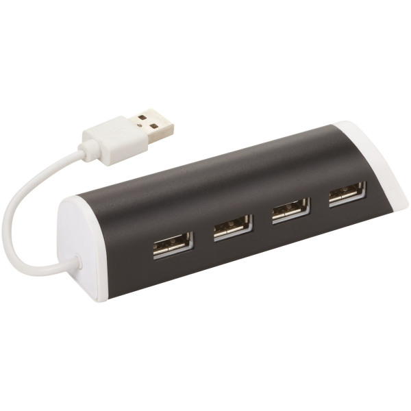 Power 4 poorts USB hub en telefoonstandaard Power 4 poorts USB hub en telefoonstandaard