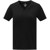 Somoto Dames T-shirt met V-hals en korte mouwen - Zwart - XS