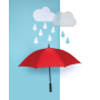 23" Impact AWARE™ RPET 190T Storm proof umbrella, red
