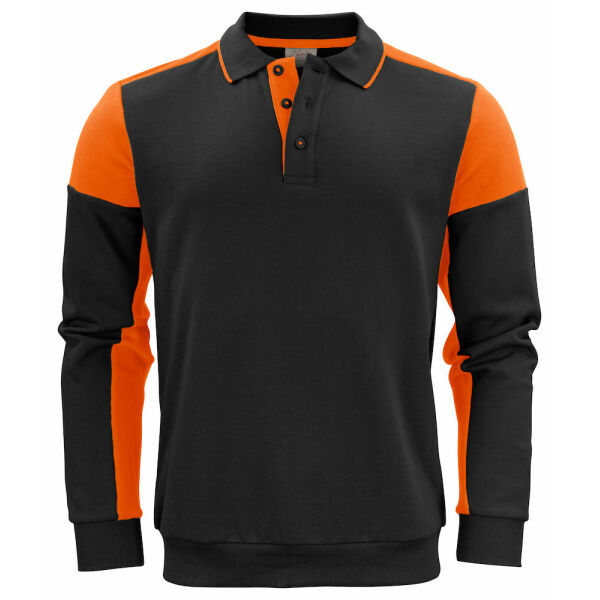 Printer Prime Polosweater Black/Orange XXXL