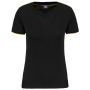 Dames-t-shirt Day To Day korte mouwen Black / Yellow 3XL