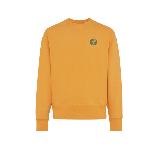 Iqoniq Kruger gerecycled katoen relaxed sweater, sundial oranje (M)