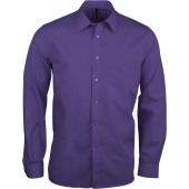 Men's easy-care polycotton poplin shirt Purple XS