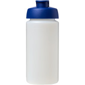 Baseline® Plus grip 500 ml sportfles met flipcapdeksel - Transparant/Blauw
