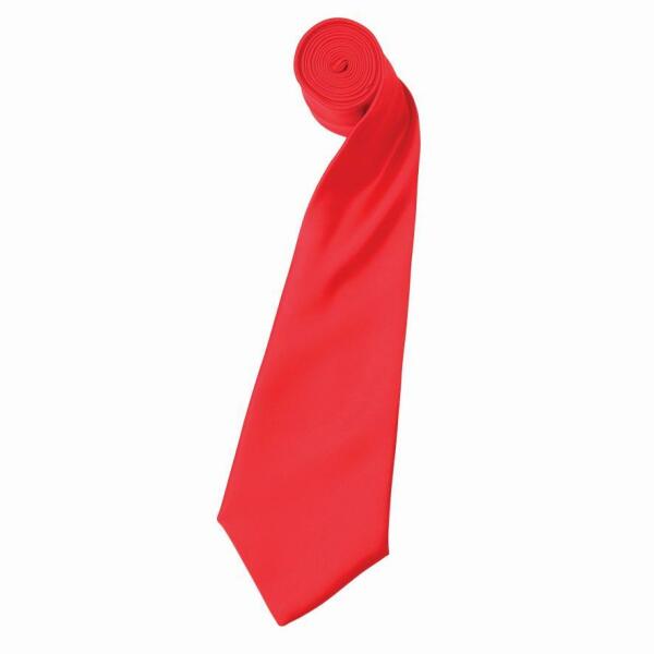 'Colours' Satin Tie, Strawberry Red, ONE, Premier